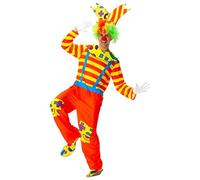 Generisch Costume de carnaval orange pour femme - Costume de clown élégant - Costume de carnaval - Costume de jeu de rôle coloré - Tenue pour spectacles de scène - Costume de carnaval festif - Actrice