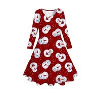 Generisch Costume De Carnaval Pour Enfants Filles Enfants Tout-Petits Filles Arbres De NoëL Imprimé Cerf NoëL Manches Longues FêTe Princesse Robe Fille Ballet Costume Christmas