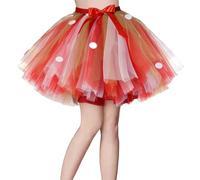 Generisch Costume de carnaval pour femme - Cerf - Jupe en tulle marron vert rouge - Costume de renne - Costume d'animal - Costume de carnaval - Costume de carnaval - Sexy - années 50 - Pour adulte
