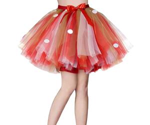 Generisch Costume de carnaval pour femme - Cerf - Jupe en tulle marron vert rouge - Costume de renne - Costume d'animal - Costume de carnaval - Costume de carnaval - Sexy - années 50 - Pour adulte