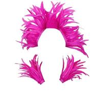 Generisch Costume de carnaval pour femme, épaules en plumes, Samba, carnaval, Halloween, bal masqué, fête, bar, performance - Costume de carnaval brésilien avec plumes et paillettes accrocheuses