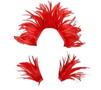 Generisch Costume de carnaval pour femme, épaules en plumes, Samba, carnaval, Halloween, bal masqué, fête, bar, performance - Costume de carnaval brésilien avec plumes et paillettes accrocheuses