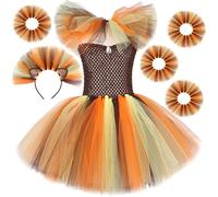 Generisch Costume de carnaval pour fille - Élégante robe de princesse - Jupe bouffante luxuriante - Costume de carnaval - Tenue de scène pour les performances - Costume de carnaval - Robe de luxe pour