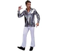 Generisch Costume de carnaval pour homme - Style rétro des années 70 - Disco Hip Hop - Avec ensemble complet - Costume de carnaval pour homme - Ensemble complet avec pour les fêtes - Costume rétro