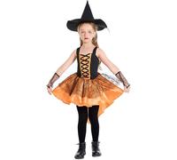 Generisch Costume de citrouille de sorcière mignon, orange, pour carnaval, Halloween, cosplay, fête, Orange, S