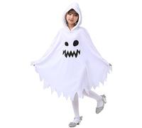 Generisch Costume de citrouille Ghost Glow in the Dark Halloween Cape Ghost Fashion Poncho à capuche unisexe enfant Costume de citrouille amusant Costume d'Halloween Costume citrouille robe citrouille