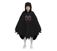 Generisch Costume de citrouille Ghost Glow in the Dark Halloween Cape Ghost Fashion Poncho à capuche unisexe enfant Costume de citrouille amusant Costume d'Halloween Costume citrouille robe citrouille