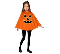 Generisch Costume de citrouille Ghost Glow in the Dark Halloween Cape Ghost Fashion Poncho à capuche unisexe enfant Costume de citrouille amusant Costume d'Halloween Costume citrouille robe citrouille