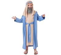 Generisch Costume de cosplay pour garçon - Moustache - Pour performance sur scène, fête de l'histoire, vêtement de fête médiéval - Histoire ancienne (bleu, 5-6 ans)