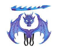 Generisch Costume de dragon pour - Ensemble d'habillage d'Halloween - Charmant costume de dragon d'Halloween pour - Ailes - Masque et queue pour les fêtes, cosplay et