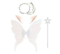 Generisch Costume de fée papillon - Ailes d'ange de fée pour Halloween, cosplay, accessoires élastiques, amis doux de la peau | Parfait pour les déguisements, les fêtes, les danses masquées et les