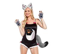 Generisch Costume de loup d'Halloween pour femme, au design de loup, accessoire de cosplay doux et festif, pour scène, carnaval, fête de carnaval