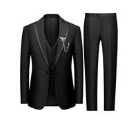Generisch Costume de mariage 2025 pour homme, trois pièces, manches longues, manteau, gilet et pantalon, trois pièces, couleur unie, grande taille, design poitrine, poche, vêtements de fête d'hiver