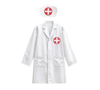Generisch Costume de médecin pour enfant | Ensemble de déguisement de médecin pour enfant | Vêtements lavables en machine de 3 à 8 ans pour la journée d'exploration professionnelle, Halloween et
