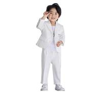 Generisch Costume de mode pour bébé - 3 pièces - Ensemble de smoking pour enfants - Costume formel pour garçon avec pantalon - Costume de lapin pour bébé, Blanc., 2-3 ans