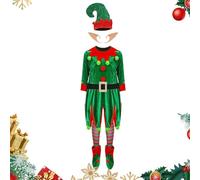 Generisch Costume de Noël | Costume de Père Noël | Costume pour, adolescents, filles, hommes, carnaval, apparition de photo scolaire, accessoires de photo
