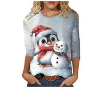 Generisch Costume de Noël série pingouin pour femme, manches 4, lilas, M