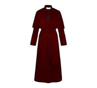 Generisch Costume de pasteur médiéval pour homme, couleur unie, déguisement de prêtre d'Halloween, tenue de cosplay, taille XL
