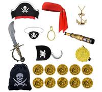 Generisch Costume de pirate - Ensemble de costume de pirate pour Halloween - Accessoire créatif pour pour les fêtes déguisées et les représentations théâtrales