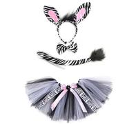 Generisch Costume de renne pour fille avec renne, accessoires de cheveux, tutu, tatouages temporaires, nœud papillon, chaussettes et queue de cerf, costume d'élan pour enfants, carnaval, Halloween