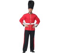 Generisch Costume de soldat de garde anglais de la Queen's Guard, pour homme, uniforme 4 pièces avec bonnet en fourrure d'ours, déguisement de Londres pour carnaval et soirées à thème