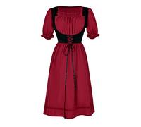 Generisch Costume de sorcière pour femme - Robe à col carré à manches courtes - Costume médiéval du médecin de la peste (XXL)