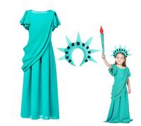 Generisch Costume de statue de la Liberté pour enfant | Costume de statue de la liberté festive pour enfant | Costume confortable pour Halloween pour les bals masqués et les spectacles sur scène