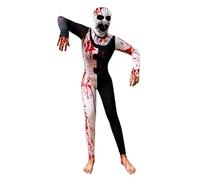 Generisch Costume de terrifier d'Halloween, clown killer terrifier, combinaison d'Halloween noir et blanc, combinaison Ghostface avec masque, costume de cosplay, tenue adulte du clown tueur, pour