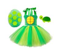 Generisch Costume de tortue pour enfant | Polyester + tulle, 320 g, âge 2-12 ans | Tutu animal, avec bandeau et carapace en peluche | Pour fille, jeu de rôle, fête animale