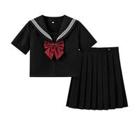 Generisch Costume de - Uniforme scolaire - Jupe plissée à manches courtes - Cosplay comme uniforme scolaire, pour théâtre, cosplay, événements, réunions, fêtes, , adolescents, étudiants
