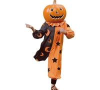 Generisch Costume d'épouvantail citrouille pour femme avec cape et chapeau - Costume d'Halloween amusant pour adulte | Tenue ludique et complète pour les fêtes à thème et les fêtes