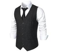 Generisch Costume des années 20 pour homme - Gilet d'Halloween Mafia - Costume de gangster - Costume de cosplay - Tenue adulte pour carnaval, fête à thème