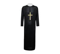 Generisch Costume d'Halloween 2025 pour adulte - Robe de prêtre gothique - Robe médiévale - Tenue de cosplay pour femmes et hommes - Vierge Marie - Costume de cosplay pour adultes et femmes (noir, S)