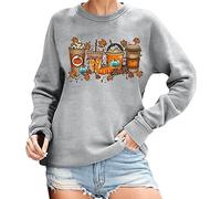 Generisch Costume d'Halloween - Chemisier d'automne assorti pour femme - Sweat Tis The Season - Pull ample - Sweat à manches longues, gris, L