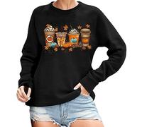 Generisch Costume d'Halloween - Chemisier d'automne assorti pour femme - Sweat Tis The Season - Pull ample - Sweat à manches longues, Noir , XXL