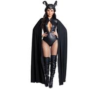 Generisch Costume d'Halloween et de cosplay pour femme - Cape gothique - Robe élégante médiévale - Mascarade - Tenue de sorcellerie - Vêtements de fête - Gants d'armement médiévaux (noir, M)