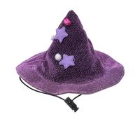 Generisch Costume d'Halloween pour chien et chat - Tenue de sorcière pour animaux de compagnie - Avec design scintillant - Vêtement de fête élégant - Pour séance photo - Violet 2, 13 cm