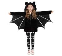 Generisch Costume d'Halloween pour enfant - Cape d'ailes de chauve-souris avec design noir - Parfait pour les fêtes, le cosplay et les spectacles sur scène - Cape élégante pour enfants avec capuche et