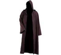 Generisch Costume d'Halloween pour enfant - Costume de cosplay - Cape - Robe tunique avec capuche - Holster de cuisse - Pour femme au Moyen Âge - Café - 5-6 ans
