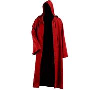 Generisch Costume d'Halloween pour enfant - Costume de cosplay - Cape - Robe tunique avec capuche - Holster de cuisse pour femme au Moyen Âge (rouge, 7-8 ans)