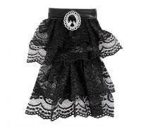 Generisch Costume d'Halloween pour femme - Chemise en dentelle gothique - Vêtements médiévaux - Pour femme et homme - Costume d'Halloween - Costume de cosplay - Faux col noir - Pour looks vampires