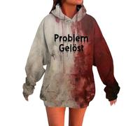 Generisch Costume d'Halloween pour femme - Sweat à capuche surdimensionné - Imprimé traces de sang effrayantes - Sweat à capuche à manches longues pour fête d'Halloween, Rose chaud, XL