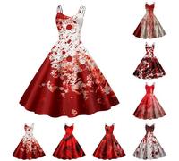 Generisch Costume d'Halloween pour femme - Zombie effrayant - Robe de mariée comme robe de mariée sanglante - Tenue de mariée horreur - Costume femme en robe blanche avec taches de sang rouges