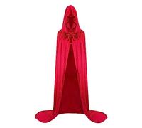 Generisch Costume d'Halloween pour homme et femme - Capes à capuche - Costume pour femme - Couple long - Veste d'Halloween - Bouclier médiéval en métal - Rouge - XL