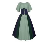 Generisch Costume d'Halloween - Robe de cosplay élégante - Corset gothique en dentelle pour femme - Fête d'Halloween - Tenue à thème des foires - Vêtements gothiques pour hommes - Grande taille (GN2