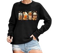 Generisch Costume d'Halloween Sweat-shirt approprié pour femme, sweat Tis The Season, pull ample, t-shirt à manches longues, Noir , S