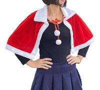 Generisch Costume écharpe de Noël, cape de Noël en velours, costume de Noël rouge, pour adulte, vêtements de cosplay doux et confortables