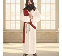 Generisch Costume Messie, prophète, jeu de crèche, costume de Noël, costume de carnaval, Halloween Jésus, tissu doux pour la peau pour les fêtes costumées, Halloween, taille S à XXL