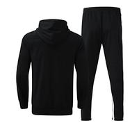 Generisch Costume moderne pour homme comme ensemble de pantalons décontractés avec sweat à capuche et fermeture éclair dans un design tendance en blocs de couleurs, jaune, M