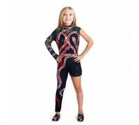 Generisch Costume pour fille, pour Halloween, carnaval, concert - Body tendance - Cosplay (noir, 6-7 ans)